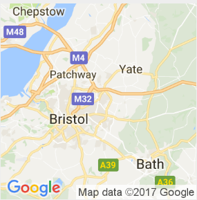 Bristol Map - Coverage provided by Bristol Aerial Express