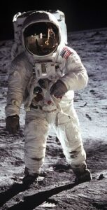 Buzz Aldrin on the moon in 1969